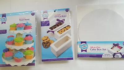 Baking Displays 3 Tier Stands Cookie Boxes Cake Board Box NEW Lot Of 6 Packages  • £13.50