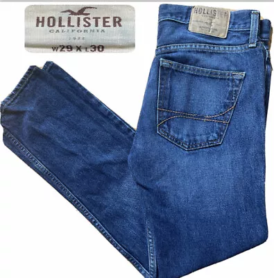 Men’s Hollister Classic Straight Leg Blue Denim Jeans Size 29x30 Medium Wash EUC • $12.99