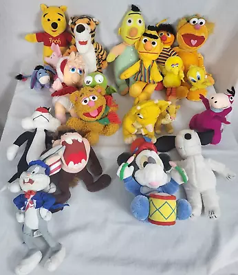 Set Of 22 Sesame Street Muppets Pooh Snoopy Disney Land Before Time Plush • $50