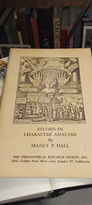 1st Edition 1958 STUDIES IN CHARACTER ANALYSIS MANLY P. HALL Rare Occult  • $125