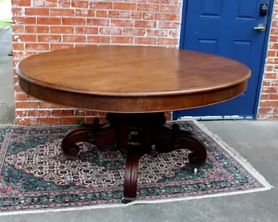 French Antique Oak Louis XIII Renaissance Kitchen Oval Table Circa 1880 • $3250