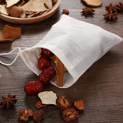 10Pcs Large Cotton Muslin Drawstring Reusable Bags For Soap Herbs Tea 10x15cm • £3.57