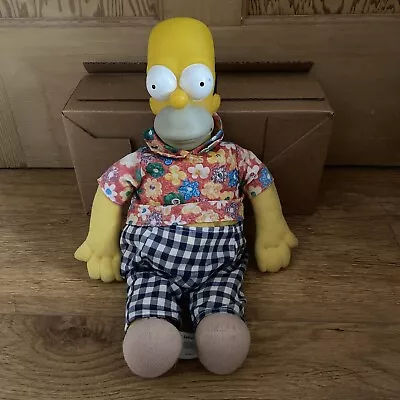 1998 The Simpsons Homer Simpson 16  Plush Toy - Vacation Hawaiian Shirt • £10