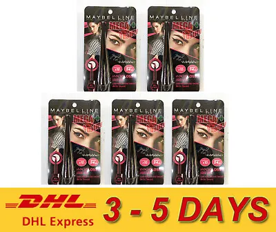 5 X MAYBELLINE Hyper Glossy Liquid Eye Liner Black Eyeliner 10x Darker Express ! • £33.28