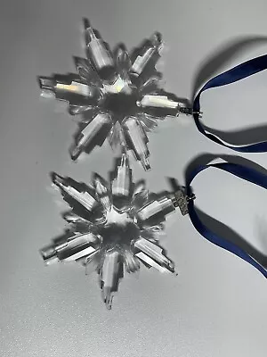 £36 • Buy TWO Swarovski Crystal 2008 SNOWFLAKE ORNAMENT 942045 Christmas UNBOXED