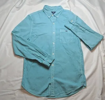 Vineyard Vines Shirt Mens Small Blue Cotton Silk Long Sleeve Slim Fit Tucker • $8.94