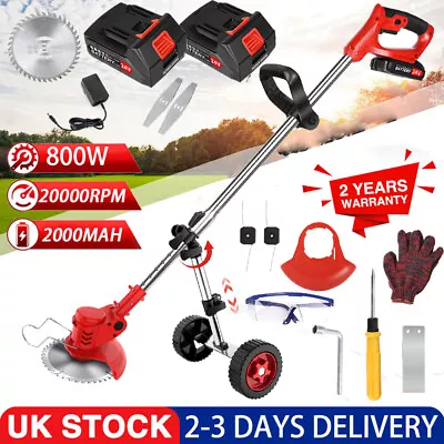 Garden Cordless Grass Strimmer Trimmer Lawn Cutter 2x24V Battery Power Li-ion • £39.11