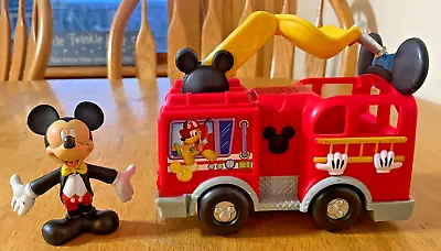 Mickey Mouse Set Of 2: Fire Truck Engine W/Sounds Mickey Mouse  Figure • $7.75