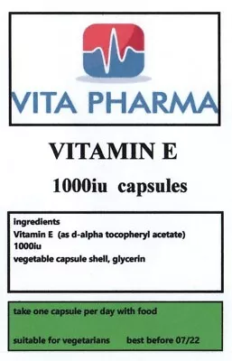£13.99 • Buy VITAMIN E 1000iu (120 Capsules) ANTIOXIDANT CIRCULATION SKIN HAIR Health Benefit