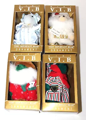 $34.95 • Buy Vintage 1992 V.I.B. Very Important Mini Bears Christmas Tree Ornaments Lot Of 4