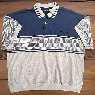 Vintage Puritan Shirt Men's 2XL Blue Heather Grey Polo Shirt 90's Sopranos NWT • $29.95