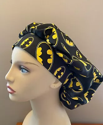 Batman Bouffant Or Surgical Scrub Cap Hat Women Made With Batman Fabric • $17