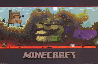 JINX MINECRAFT VIDEO GAME UNDERGROUND WORLD POSTER 34x22 NEW FREE SHIPPING • $9.95