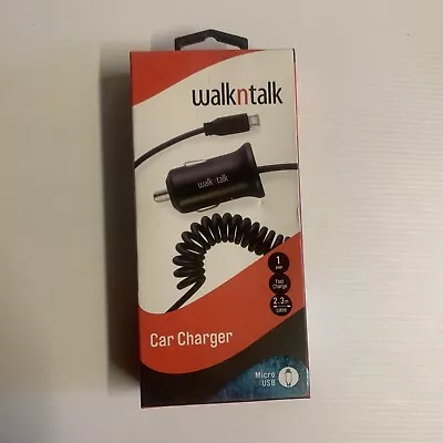 WalknTalk CAR CHARGER CORDED 1 AMP Micro USB Fast Charge 2.3m Android • $10