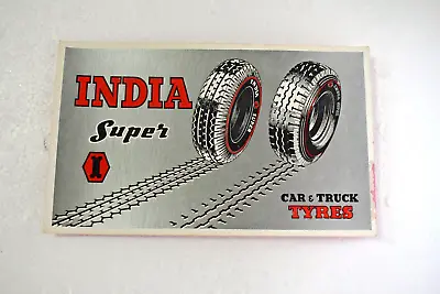 Vintage India Super Cycle Tyres Tire Advertising Ink Blotter Card Sign Collec 14 • $90.83