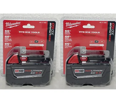 Brand NEW 18V Milwaukee 48-11-1850 5.0 AH GENUINE Batteries M18 XC18 ---2PACK • $92