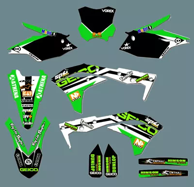 Decals Stickers Kit Backgrounds Graphics For Kawasaki KXF250 KXF450 2017-2019 • £63.74