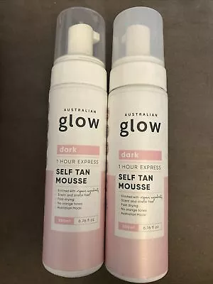 Australian Glow Dark 1 Hour Express Self Tan Mousse - 200ml Fake Tan X 2 (ac) • £19.99