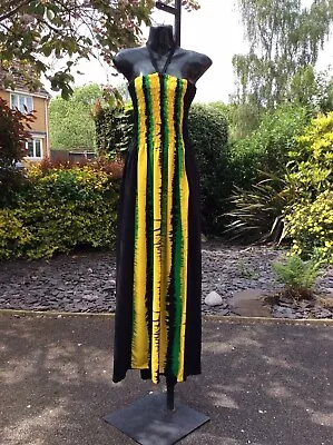 Jamaican Flag  Colour Strip Maxi Dress....size....12-14 • £24.99