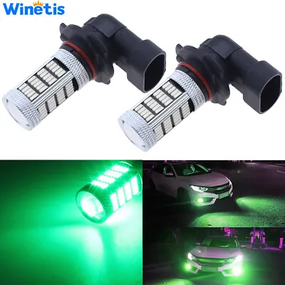 2Pc H10 9005 Green LED Headlight Bulbs SMD 4014 High Beam DRL Light Super Bright • $15.99