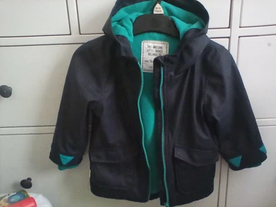 £2 • Buy Boys Dinosaur Inspired Raincoat, Matalan, Navy And Green, 18-24 Months