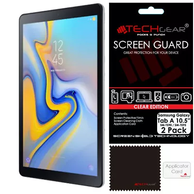 2 Pack TECHGEAR Screen Protector Covers For Samsung Galaxy Tab A 10.5 T590 /T595 • £2.95