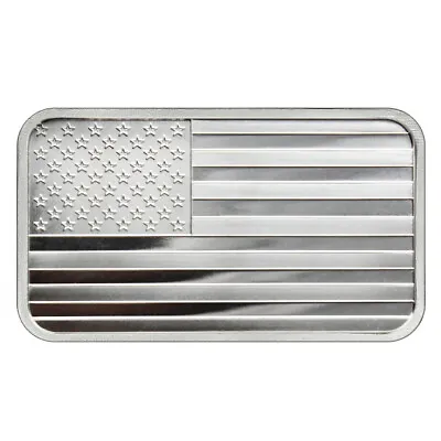 5 Troy Oz American Flag .999 Fine Silver Bar Sealed • $154.62