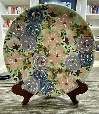 14”Lesal Ceramics Floral Themed Hand-Crafted Plate. Lisa Lindburg Van Nortwick • $89.99