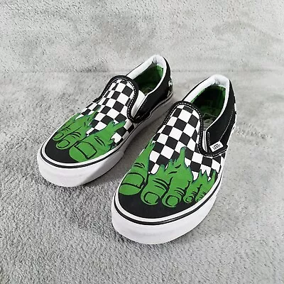 Vans X Marvel Shoes Mens 6 The Incredible Hulk Checkerboard Slip On Sneakers • $45.95