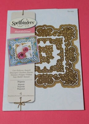 $49.95 • Buy 4 Pcs Spellbinders Nestabilities Square Majesty Craft Cutting Dies S4-445