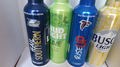$9.99 • Buy Bud Light *lime, Georgia Southern ,falcons  & Busch Light*16 Oz Aluminum *empty*