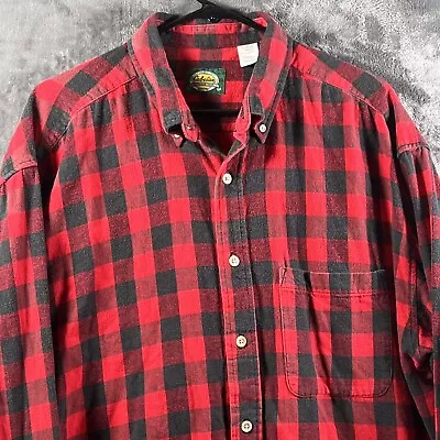 Cabela's Outdoor Gear Mens XLT Red Black Buffalo Plaid Soft Flannel Shirt • $19.98