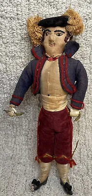 VTG 9  Matador Doll Figurine Cloth Velvet Silk Leather Bull Fighter Spain • $21.33