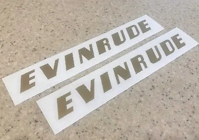 Evinrude Vintage Outboard Motor Decals GOLD Vinyl 8  Pair + FREE Shipping! • $8