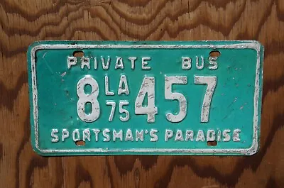 1975 Louisiana PRIVATE BUS License Plate • $14.99