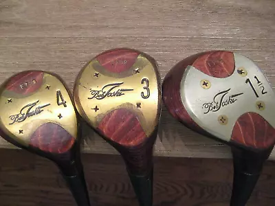 Vintage Bob Toski Golf Persimmon Head 1 1/2 - 3 & 4 Woods Set - Ships FREE! • $67.96