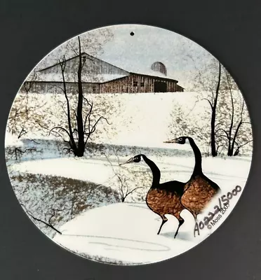 P Buckley Moss Winter Pond Scene Porcelain Ornament Signed COA #A0222 Of 5000 • $24.97