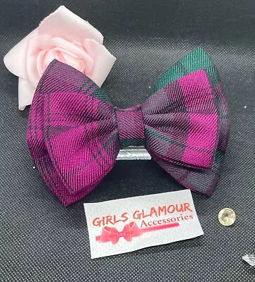 Lindsay Tartan Bow Tie Hair Bobbles Hairband Headband Burns Night Rosette Sash • £3.99