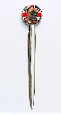 £9.90 • Buy Boxer Dog Union Jack On A Lovely Polished Letter Opener Birthday Gift N457