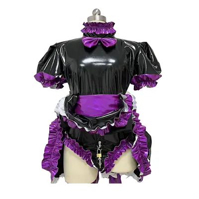 France Sissy Maid Black Pvc Lockable Dress Cosplay Costume Tailor-made • $47.99