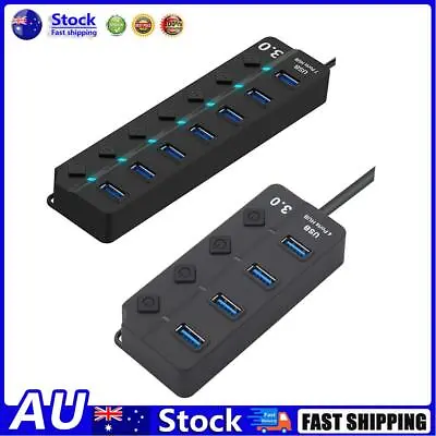$12.96 • Buy AU Powered USB 3.0 Hub Splitter With Individual Power Switches For Computer
