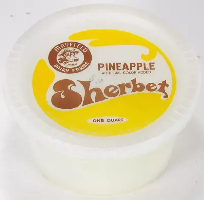 Vtg Mayfield Dairy Farms Pineapple Sherbet Plastic Container Athens/Knoxville TN • $17.99