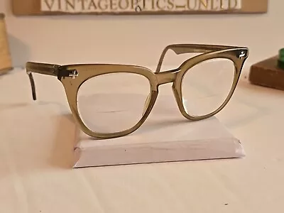 Bausch N Lomb Vintage Hornrimmed Safety Glasses Frame With Cross Logo • $129.99