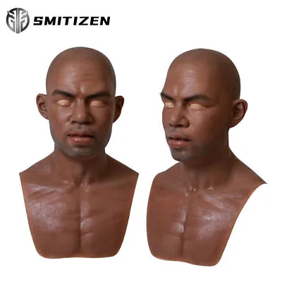 Smitizen Cosplay Real Silicone Human Skin Mask Male Masken Fake Face Fetish • $258