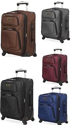 Expandable Large Suitcases Medium Cabin 4 Wheel Luggage Travel Case Lightweight • £39.89