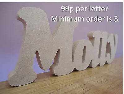 Wooden Words/Letters Free Standing Personalised Names Wedding/Home/Gift • £0.99