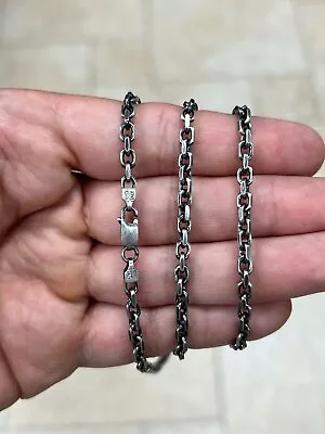 925 Sterling Silver 3.5Mmm Oxidized Anchor Link Cable Chain Made In Italy New • $193.02