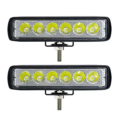 2Pcs LED Light Bars 6 Inch IP68 Waterproof 6000K 30W Driving Lights For SUV ATV • $16.69