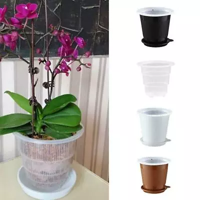 Clear Plastic Orchid Pots With Holes Flower Pot Succulent Decor Gardening A6E6 • $5.49