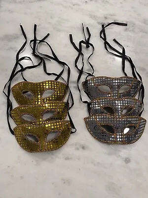 Masquerade Gold And Silver Sequined Mask Set • $12.99